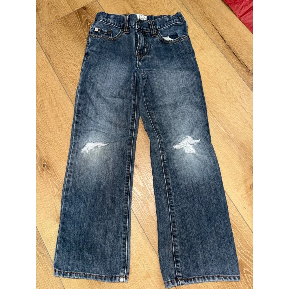 The‎ Children's Place Boys Bootcut Jeans Medium Wash Distressed Denim Size 7